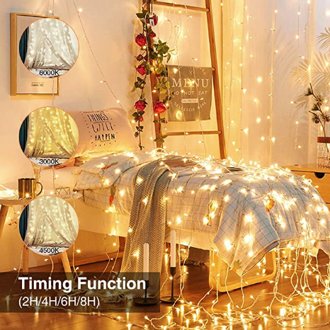 Twinkle String Lights with Remote Control Timer 300 Led USB Powered for Window Curtain